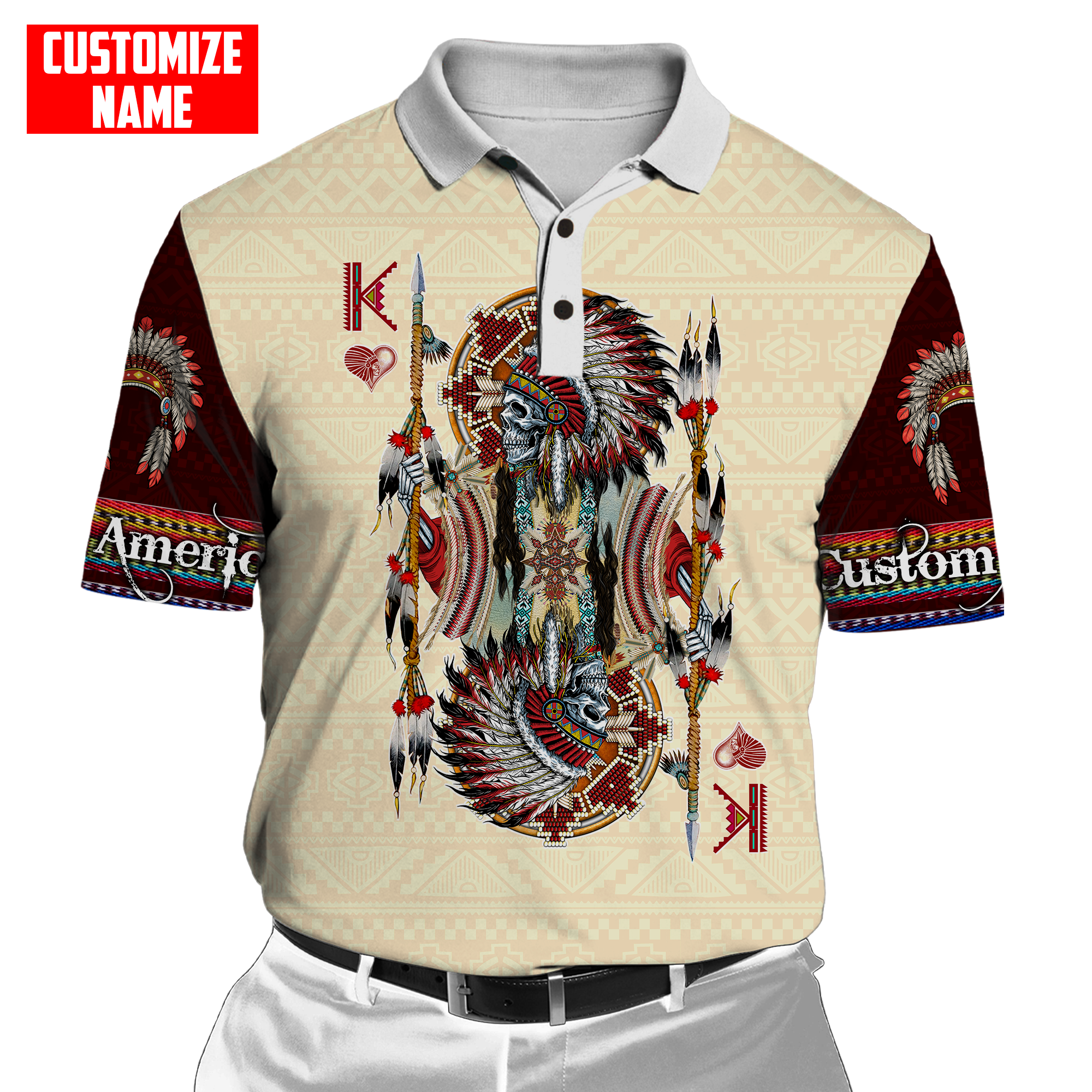 Customized name Native American 3D All Over Printed Unisex Shirts