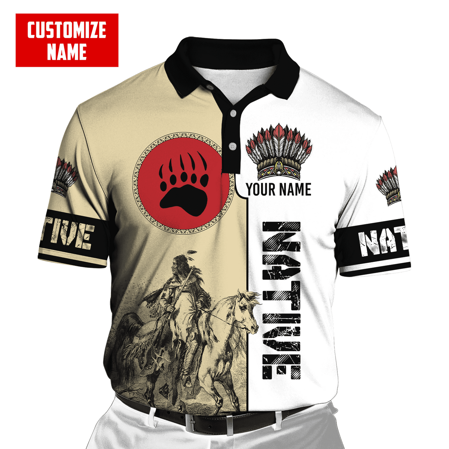 Customized Name Native American 3D All Over Printed Unisex Shirts