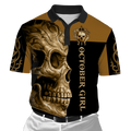 October Girl Skull 3D All Over Printed Shirts For Men and Women MH28062101