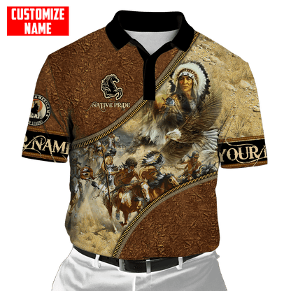 Customized name Eagle Chief Native Warrior American Spirit 3D All Over Printed Shirts