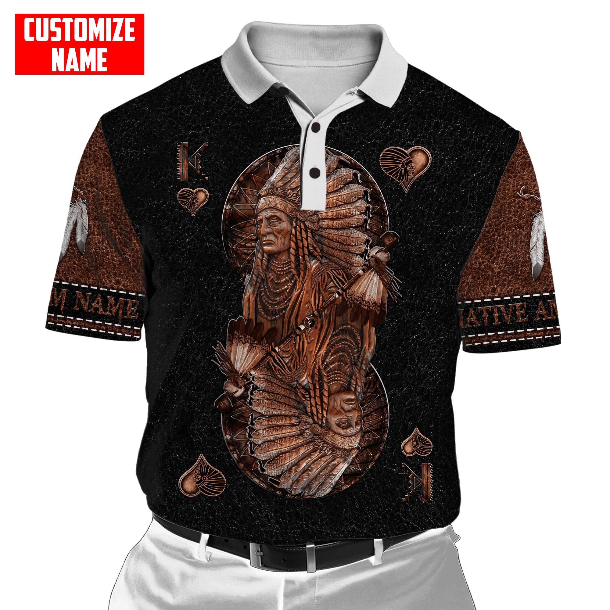 Customized name Native American 3D All Over Printed Unisex Shirts