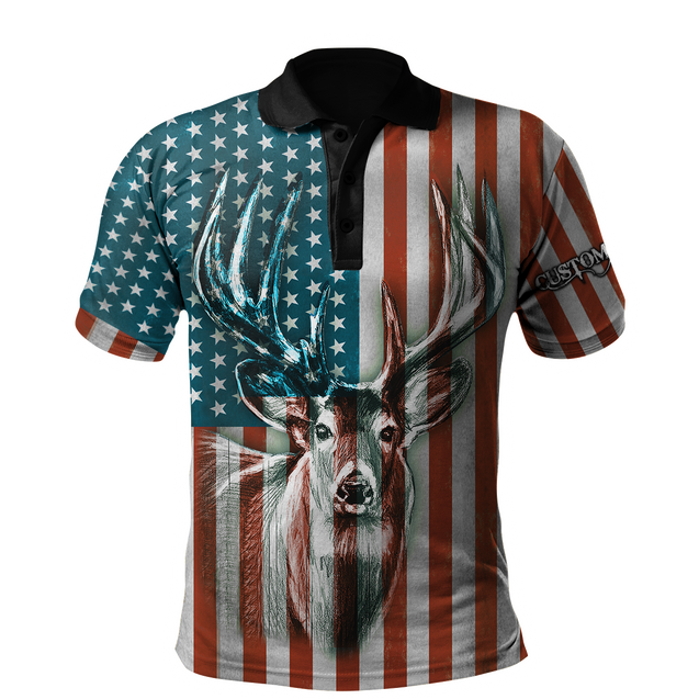 US Deer Persionalized Name 3D All Over Printed Shirts MH21052101