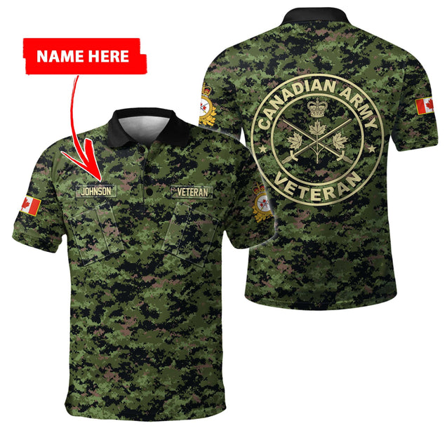 Custom Name XT Canadian Army Veteran 3D Printed Shirts Pi06042105