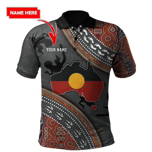 Custom name Aboriginal dots Zip pattern 3D design printed shirts