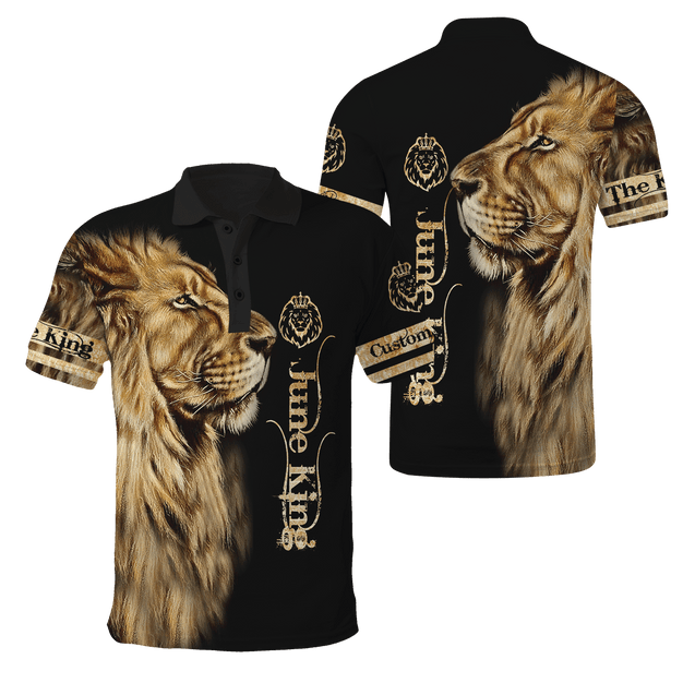 Custom Name June King Lion  3D All Over Printed Unisex Shirts