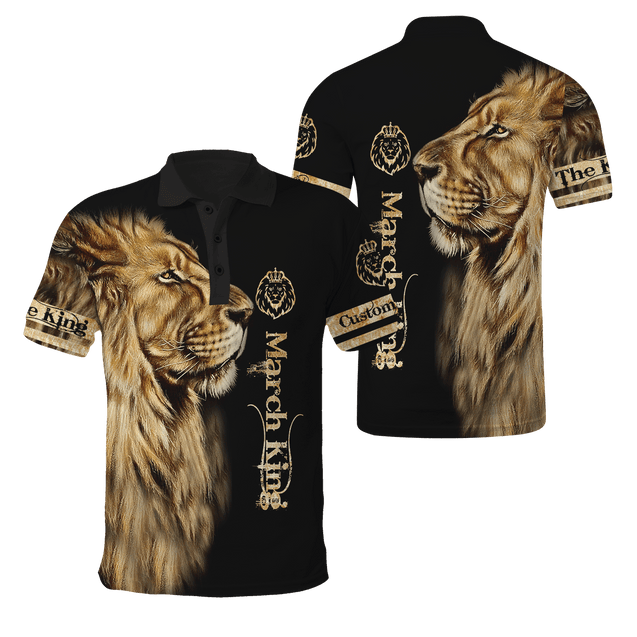 Custom Name March King Lion 3D All Over Printed Unisex Shirt