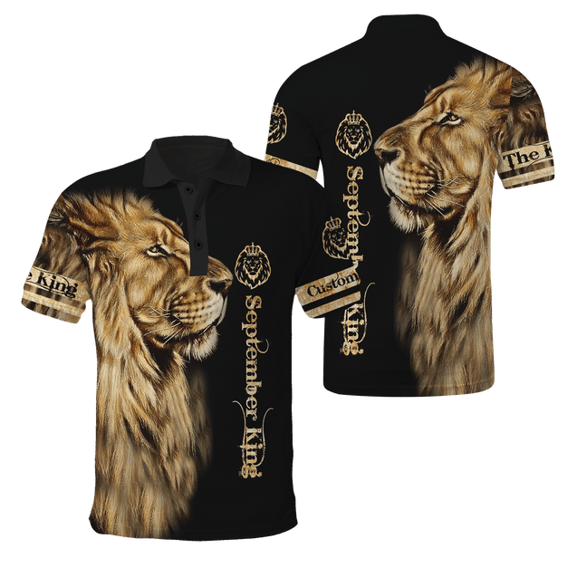 Custom Name September King Lion  3D All Over Printed Unisex Shirts