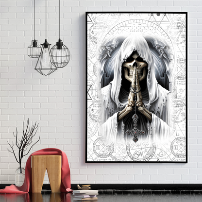 Skull Poster Vertical 3D Printed