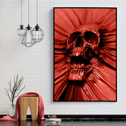 Skull Poster Vertical 3D Printed