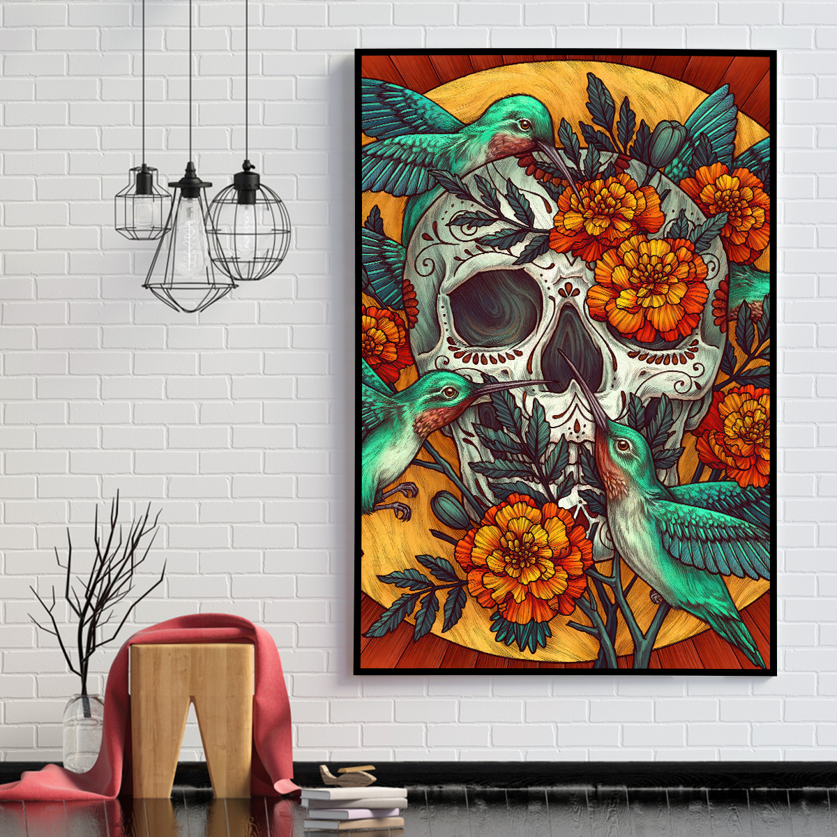 Skull Poster Vertical 3D Printed