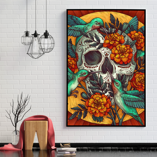 Skull Poster Vertical 3D Printed