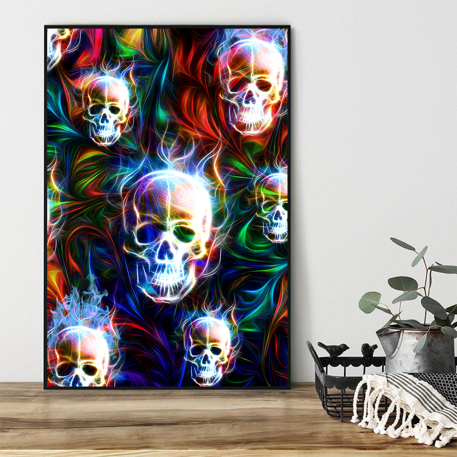 Skull Poster Vertical 3D Printed