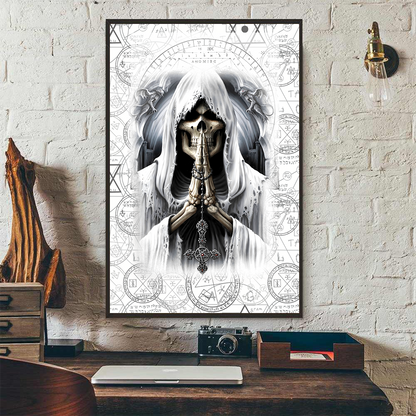 Skull Poster Vertical 3D Printed