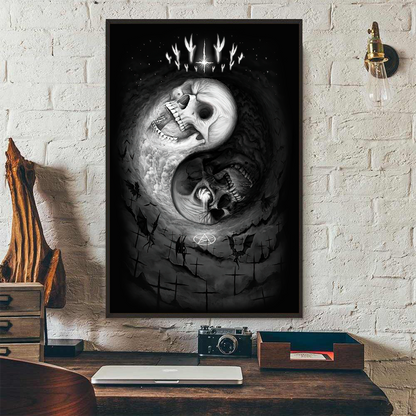 Skull Poster Vertical 3D Printed