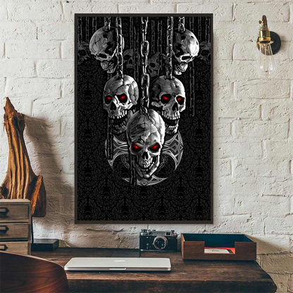 Skull Poster Vertical 3D Printed