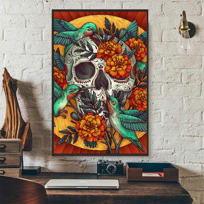 Skull Poster Vertical 3D Printed