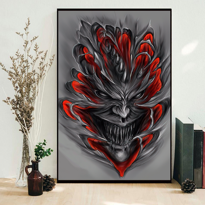 Skull Poster Vertical 3D Printed