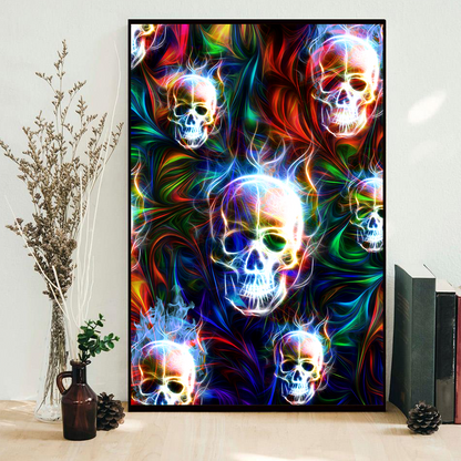 Skull Poster Vertical 3D Printed