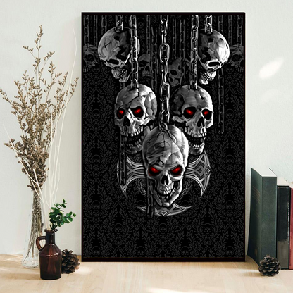 Skull Poster Vertical 3D Printed