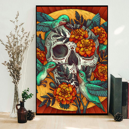Skull Poster Vertical 3D Printed