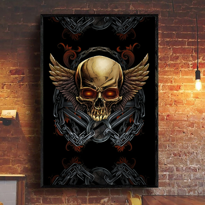 Skull Poster Vertical 3D Printed