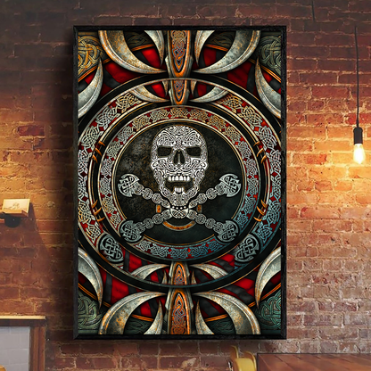 Skull Poster Vertical 3D Printed