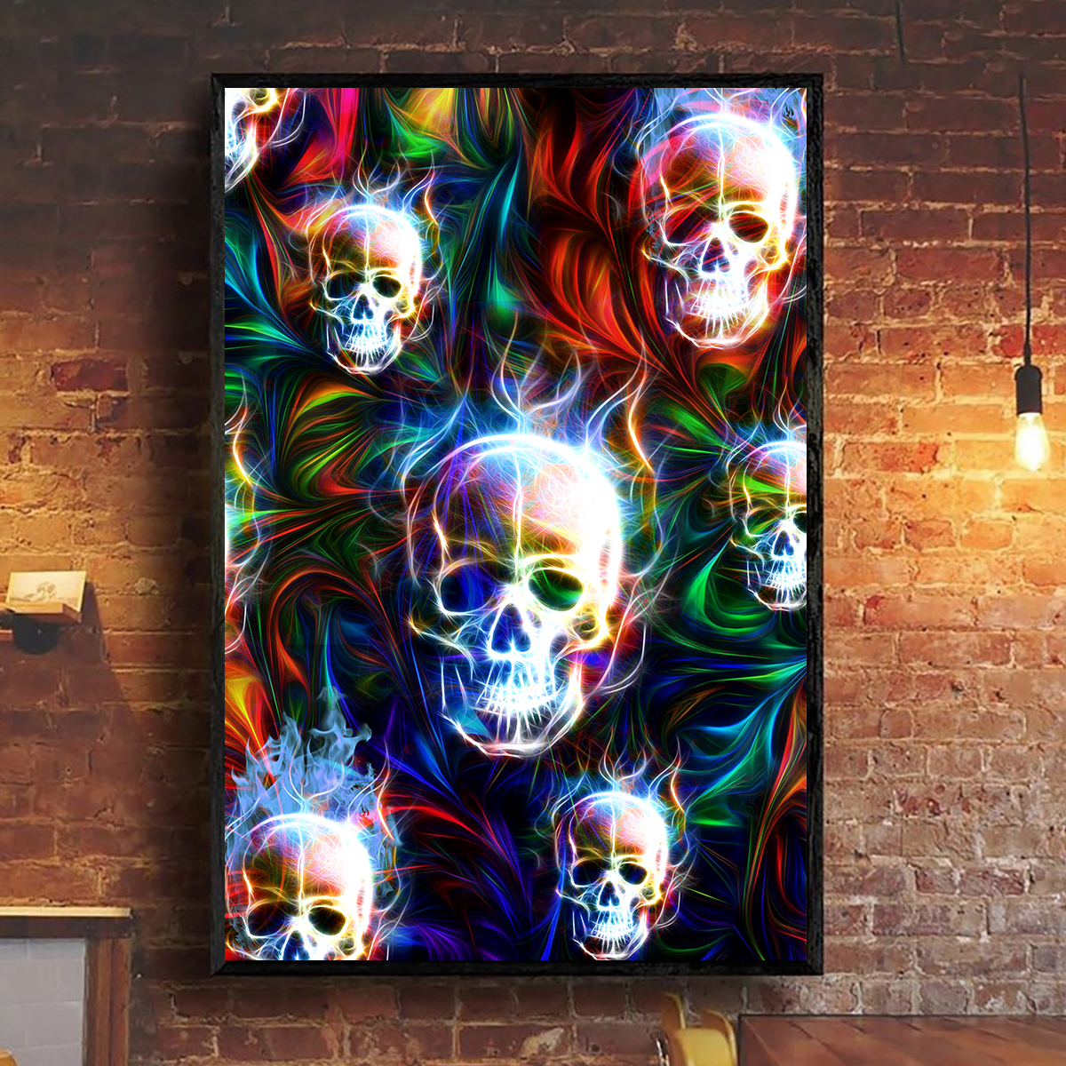 Skull Poster Vertical 3D Printed