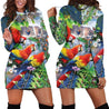 All Over Printed Parrots Hoodie Dress H2399B-Apparel-HbArts-Hoodie Dress-S-Vibe Cosy™