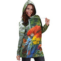 All Over Printed Parrots Hoodie Dress H2419B-Apparel-HbArts-Hoodie Dress-S-Vibe Cosy™