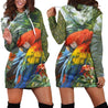 All Over Printed Parrots Hoodie Dress H2419B-Apparel-HbArts-Hoodie Dress-S-Vibe Cosy™