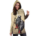 All Over Printed Parrots Hoodie Dress H2079B-Apparel-HbArts-Hoodie Dress-S-Vibe Cosy™
