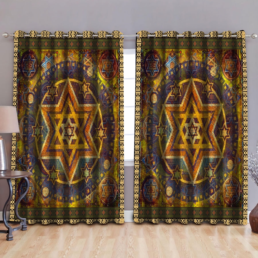 Six Pointed Wicca Art Curtains Window Pi081004S3