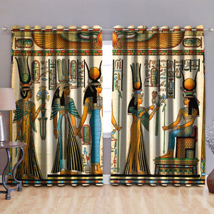 Ancient Egyptian Pattern Blackout Thermal Grommet Window Curtains Pi19062004-Curtains-MP-52'' x 63''-Vibe Cosy™