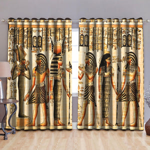 Ancient Egyptian Goddess Pattern Blackout Thermal Grommet Window Curtains Pi22062005-Curtains-MP-52'' x 63''-Vibe Cosy™