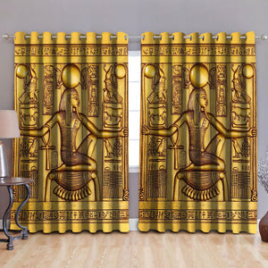 Ancient Egyptian Blackout Thermal Grommet Window Curtains Pi25062003-Curtains-MP-52'' x 63''-Vibe Cosy™