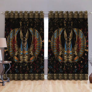 Ancient Egyptian Anubis Blackout Thermal Grommet Window Curtains Pi25062005-Curtains-MP-52'' x 63''-Vibe Cosy™