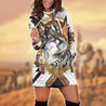 Wolf Native American 3D All Over Printed Hoodie Dress