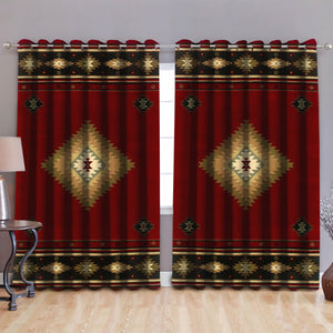 Native American Pattern Blackout Thermal Grommet Window Curtains Pi30052027-Curtains-MP-52'' x 63''-Vibe Cosy™