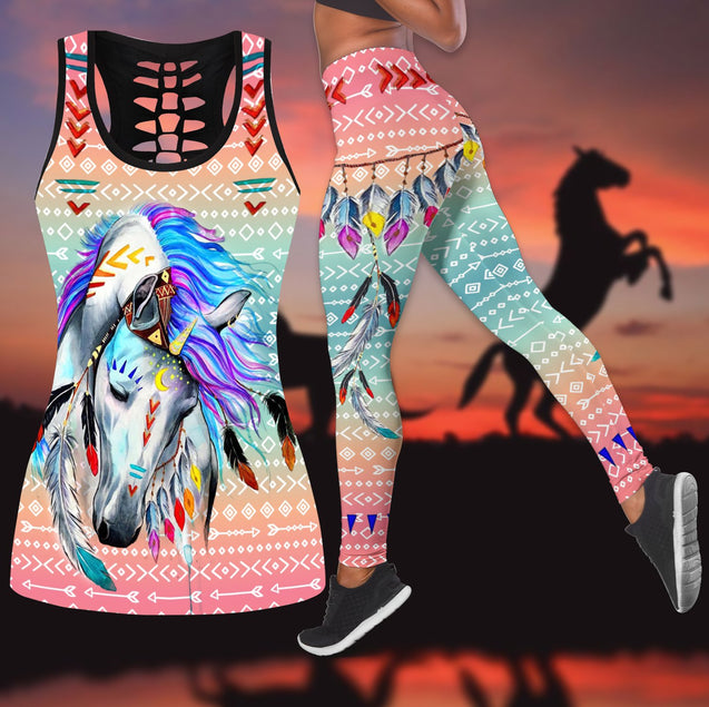 Beautiful Horse Combo Tank + Legging PiC060105B-Apparel-TA-S-S-Vibe Cosy™