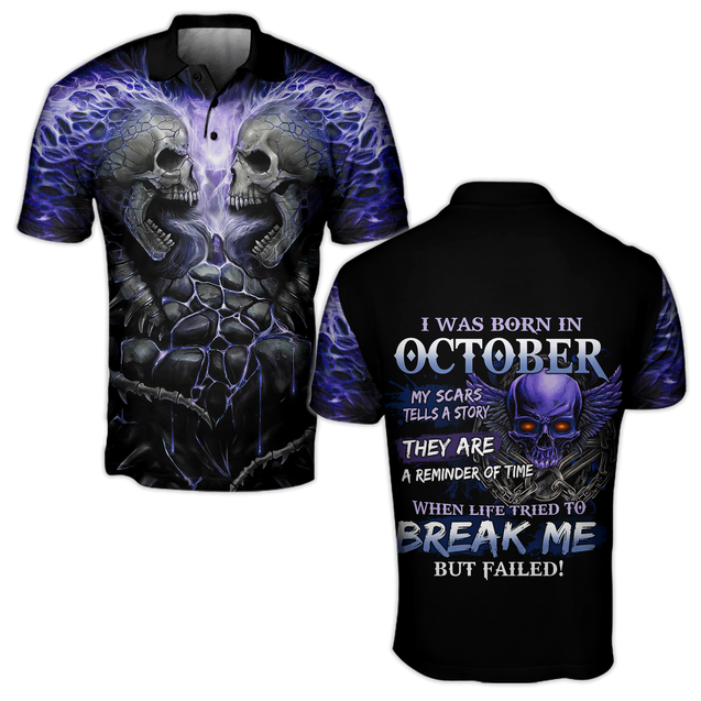 October Guy Skull 3D All Over Printed Shirts Pi24102010ST