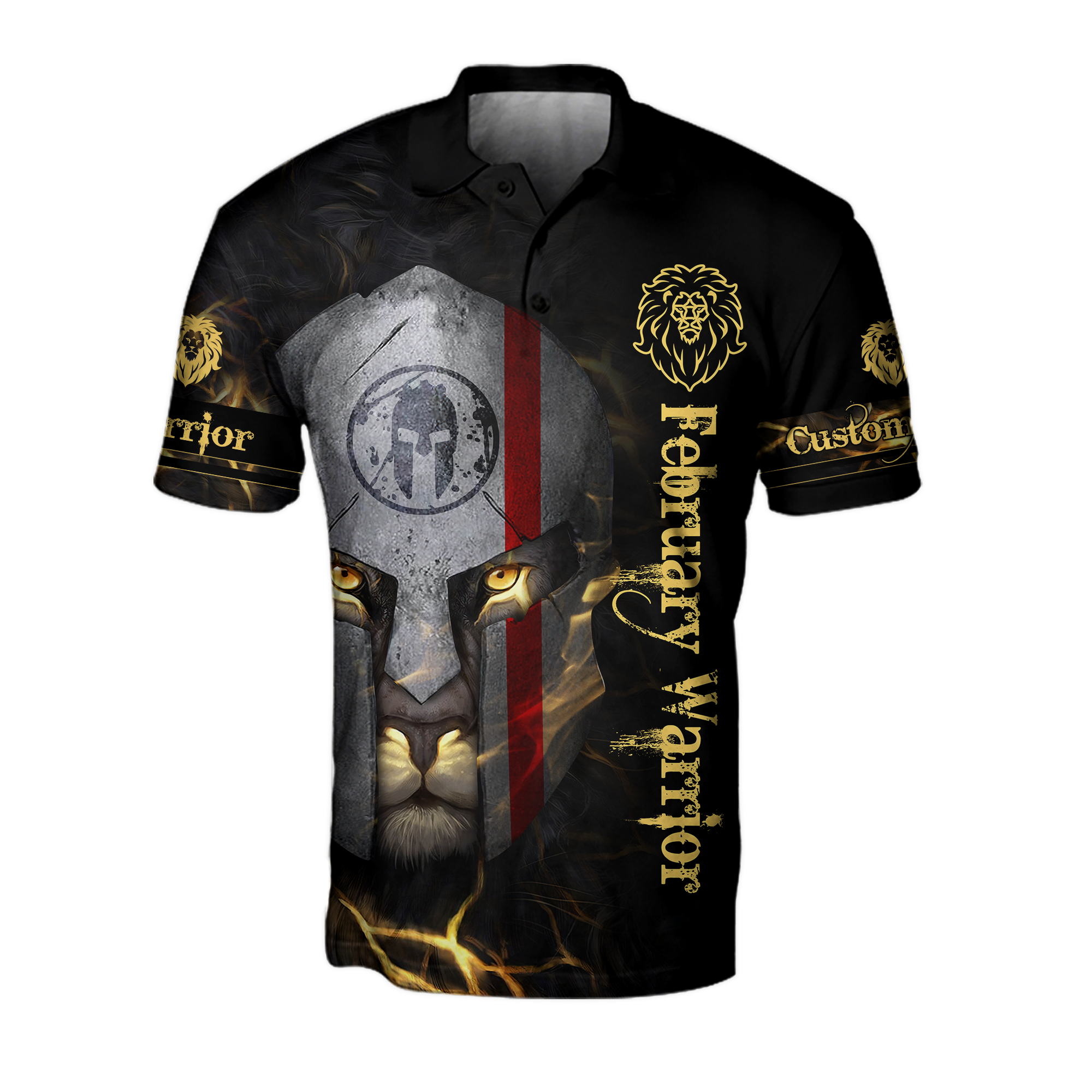 February Spartan Lion Warrior 3D All Over Printed Unisex Shirts
