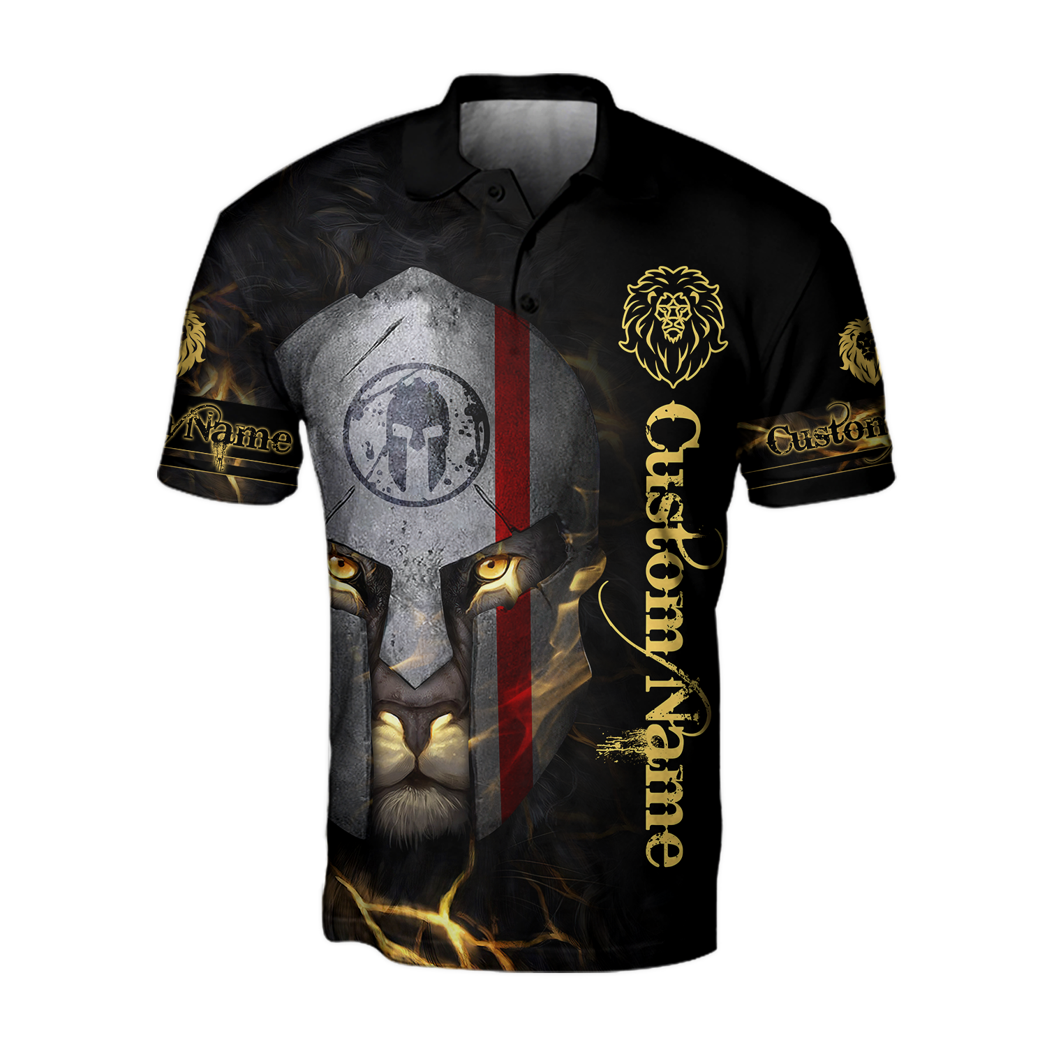 Custom Name Lion Warrior 3D All Over Printed Unisex Shirts