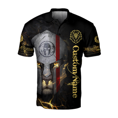 Custom Name Lion Warrior 3D All Over Printed Unisex Shirts