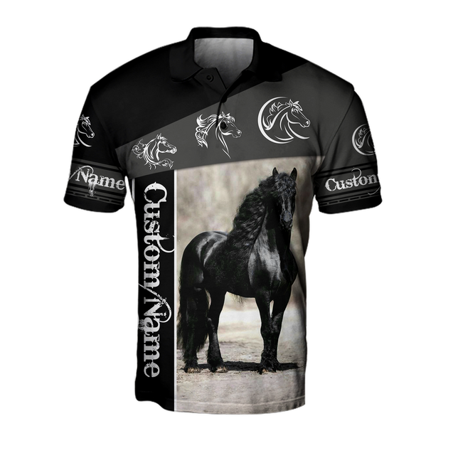 Black Horse Custom Name 3D All Over Printed Shirts TA09252001S