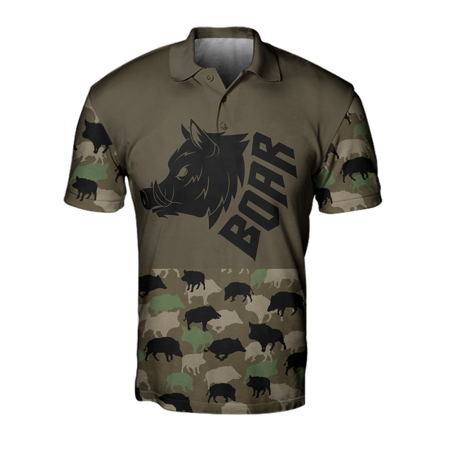 Boar Hunting Dark Green Camo 3D All Over Print  Hoodie