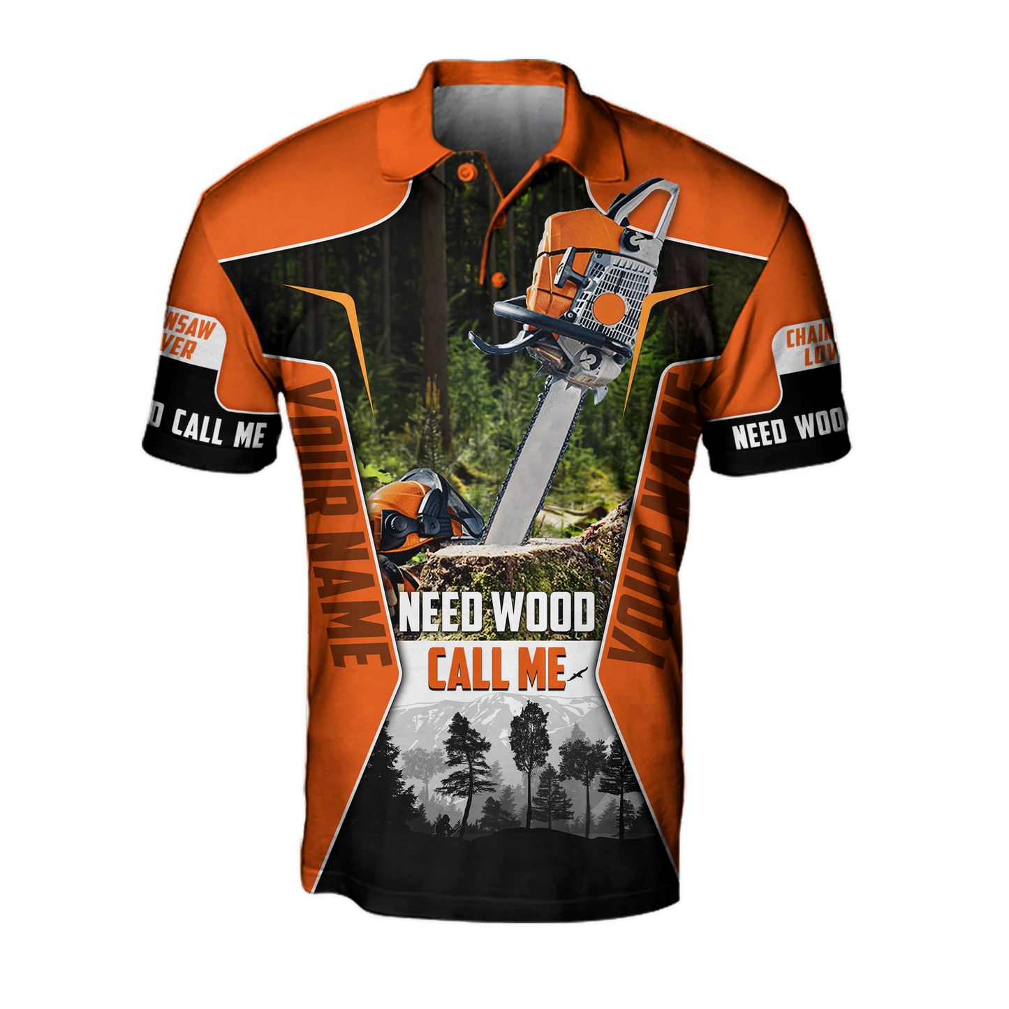 3D Chainsaw Logger Custom Name Unisex Shirts Pi16102002