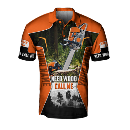 3D Chainsaw Logger Custom Name Unisex Shirts Pi16102002