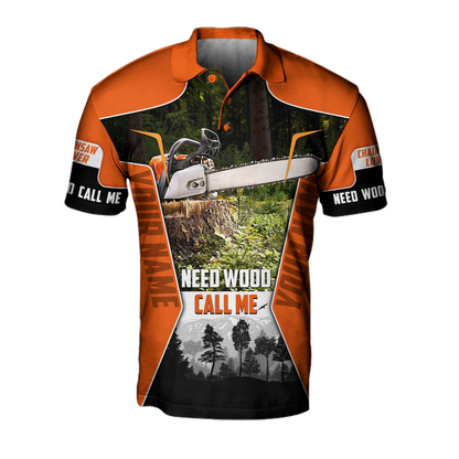 3D Chainsaw Logger Custom Name Unisex Shirts Pi16102004