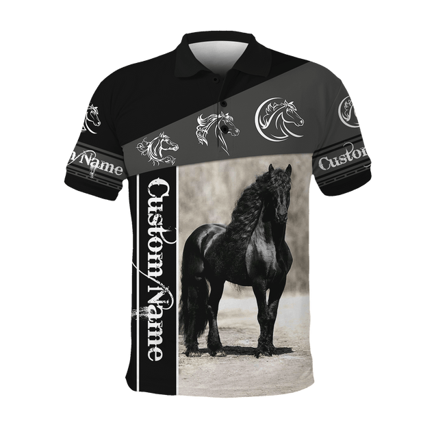 Black Horse Custom Name 3D All Over Printed Shirts TA09252001S