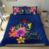 Cook Islands Polynesian Duvet Cover Set Floral With Seal Blue Bedding Set-Bedding Set-Huyencass-Twin-Vibe Cosy™